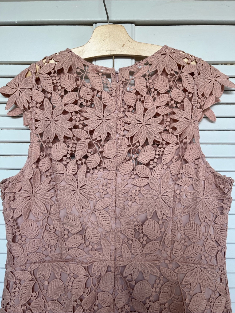 RW&CO. Dusty Rose Floral Lace Asymmetrical Dress - Picture 3 of 4